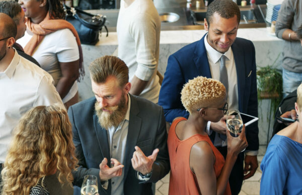 Diverse business people in a dinner party